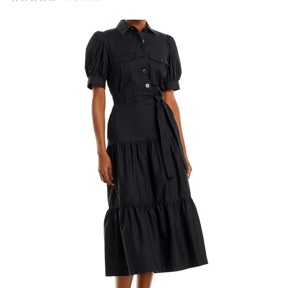 Derek Lam belted black Buffy midi dress. Brand new with tags.